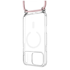 Pouzdro FIXED MagPure Neck s růžovou šňůrkou na krk pro Apple iPhone 17 Pro Max - FIXED