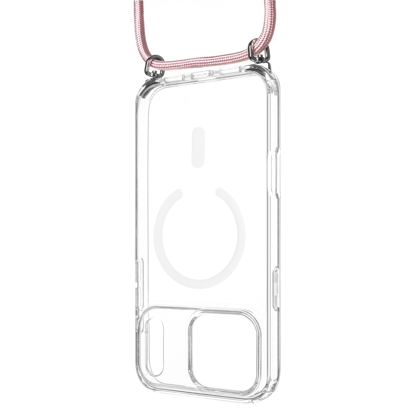 Púzdro FIXED MagPure Neck s ružovou šnúrkou na krk pre Apple iPhone 17 Pro Max