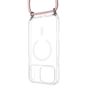 Púzdro FIXED MagPure Neck s ružovou šnúrkou na krk pre Apple iPhone 18 Pro Max/17 Pro Max