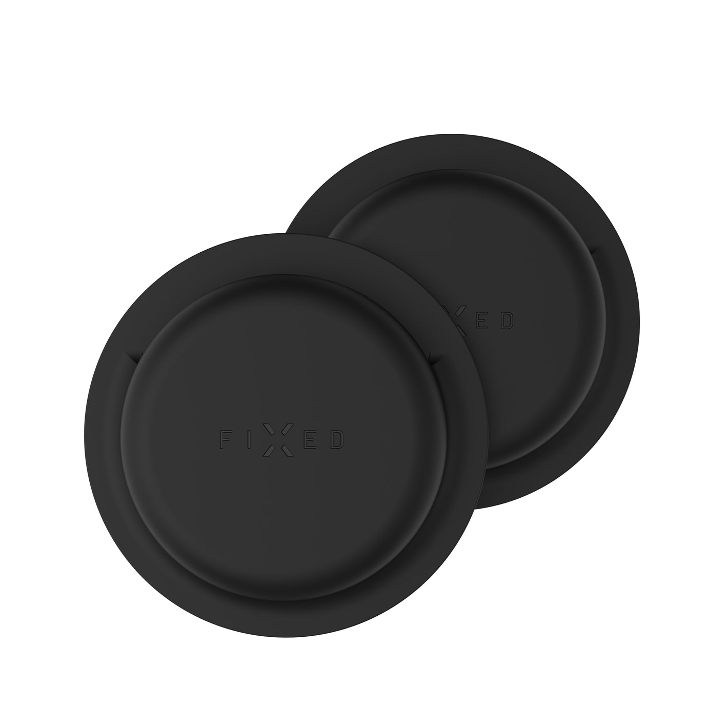 Silikonové nalepovací pouzdro FIXED Silky Sticker pro Apple AirTag, double pack, černé