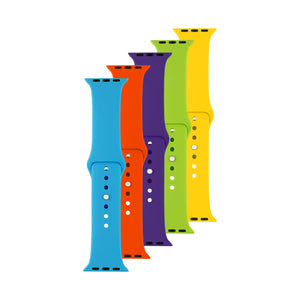 FIXED Silicone Strap Set for Apple Watch 42/44/45/46/49mm, set of 5 pieces of different colors, variation 4
