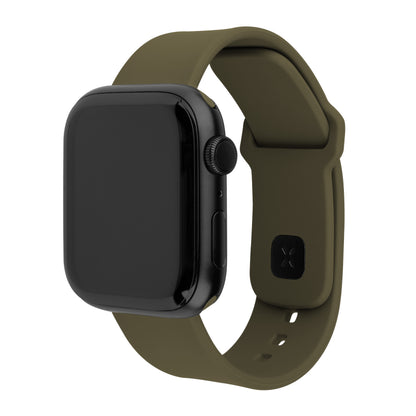 Set silikonových řemínků FIXED Silicone Sporty Strap pro Apple Watch 42/44/45/46mm, olivový