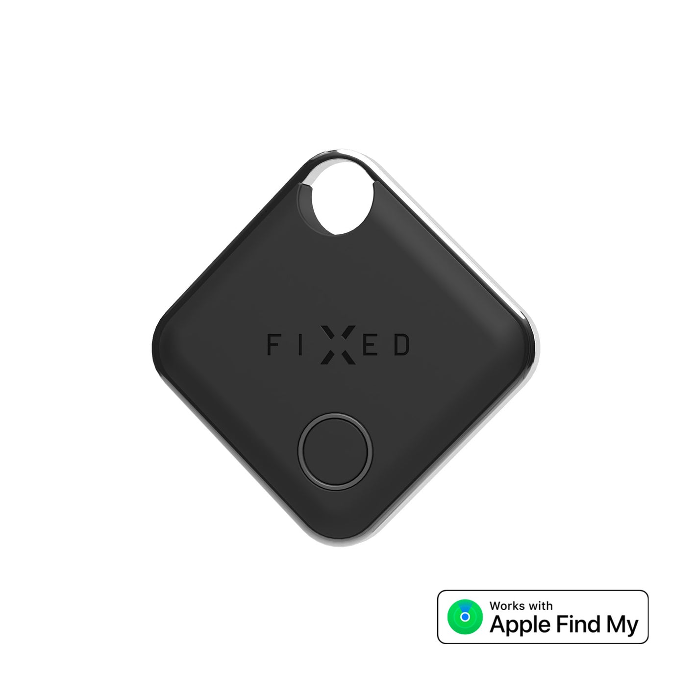 Smart tracker FIXED Tag s podporou Find My, čierny