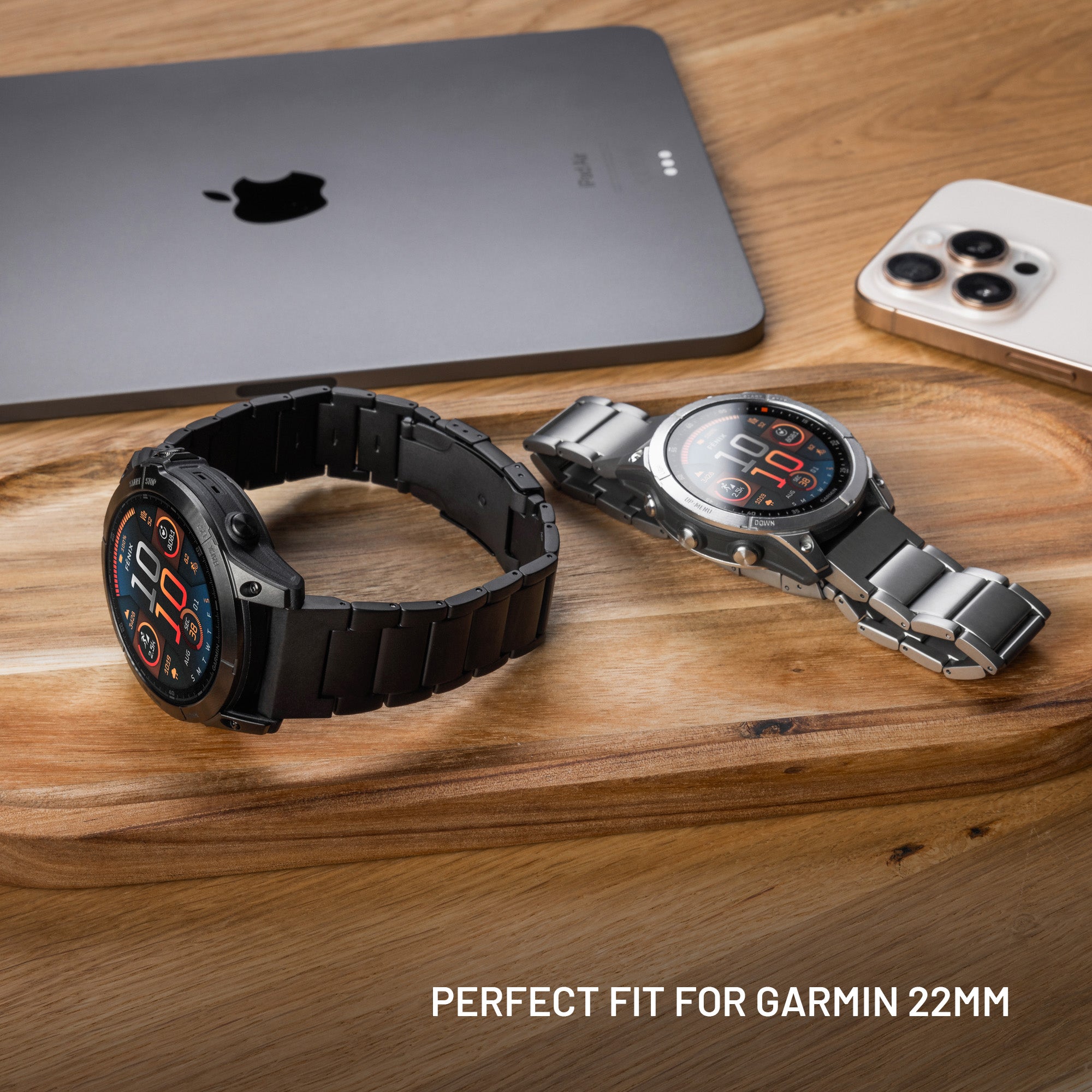 FIXED Titanium Strap for Garmin QuickFit 22mm, black