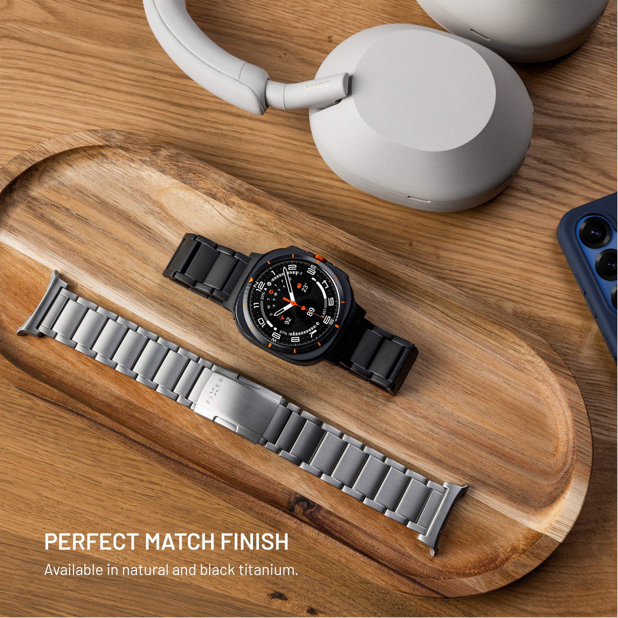 FIXED Titanium Strap for Garmin QuickFit 22mm, black