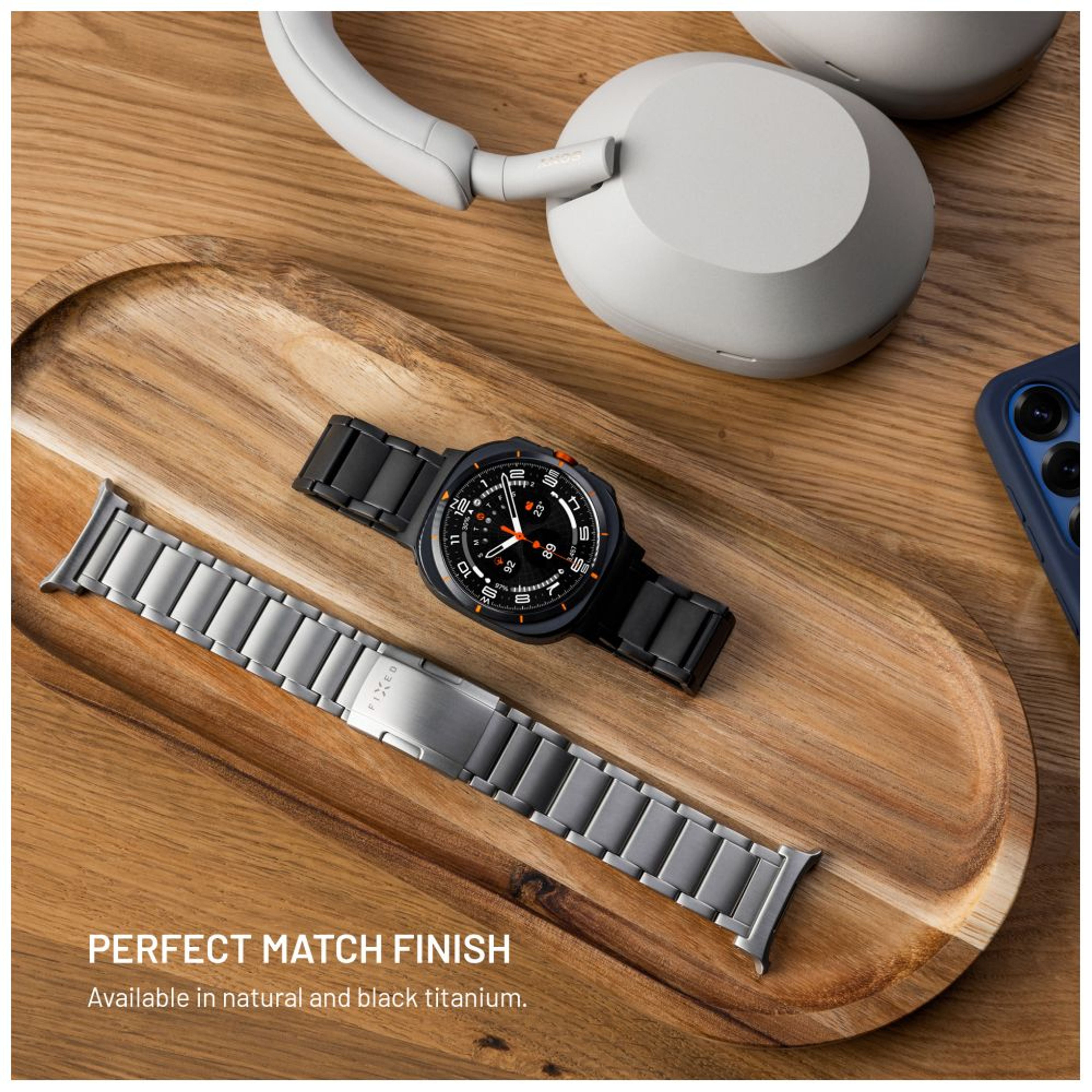 FIXED Titanium Strap for Garmin QuickFit 22mm, natural titanium