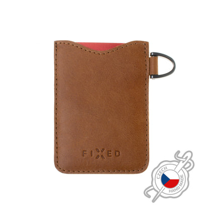 Kožené puzdro na karty FIXED Cards, hnedé