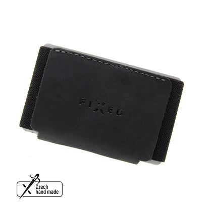 Kožená peněženka FIXED Tiny Wallet z pravé hovězí kůže, černá