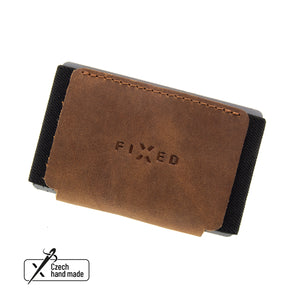 Kožená peněženka FIXED Tiny Wallet z pravé hovězí kůže, hnědá