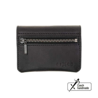 Kožená peňaženka FIXED Tripple Wallet z pravej hovädzej kože, čierna