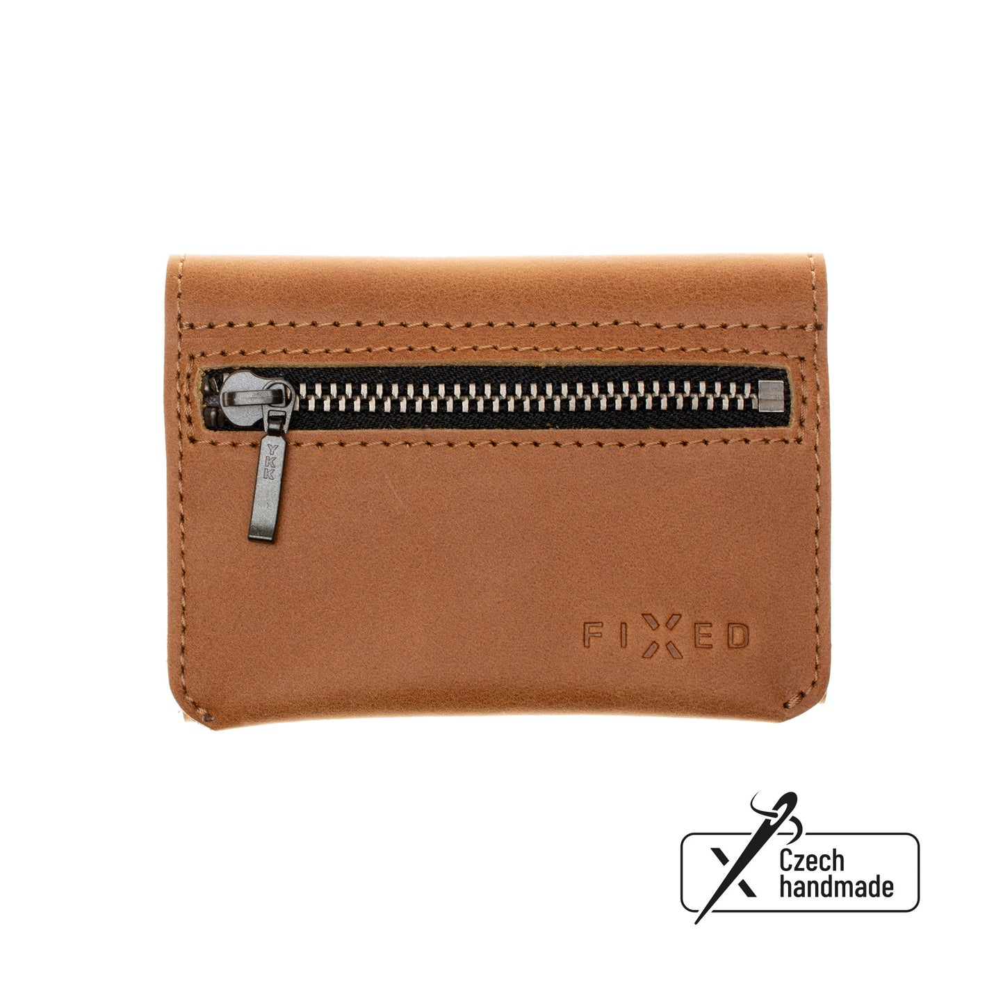 Skórzany portfel FIXED Tripple Portfel z prawdziwej skóry bydlęcej, brązowy
