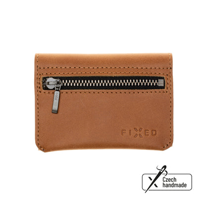 Skórzany portfel FIXED Tripple Portfel z prawdziwej skóry bydlęcej, brązowy