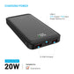 Powerbanka FIXED Zen2 10 s LCD displejom a výstupom PD 20W, 10 000 mAh, čierna