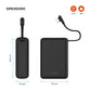 Powerbanka FIXED Zen 20 Loop s LCD displejem a výstupem 40W, 20 000 mAh, černá
