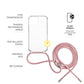 Pouzdro FIXED Pure Neck s růžovou šňůrkou na krk pro Apple iPhone 15 Pro Max